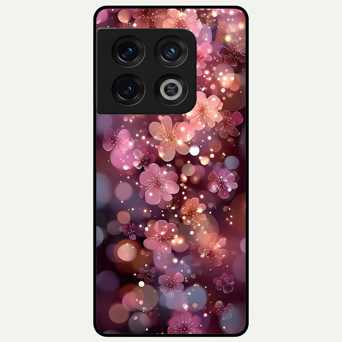  Glowing Petal Bliss Glass Case For OnePlus 10 Pro back cover – full design glossy printed glass finish