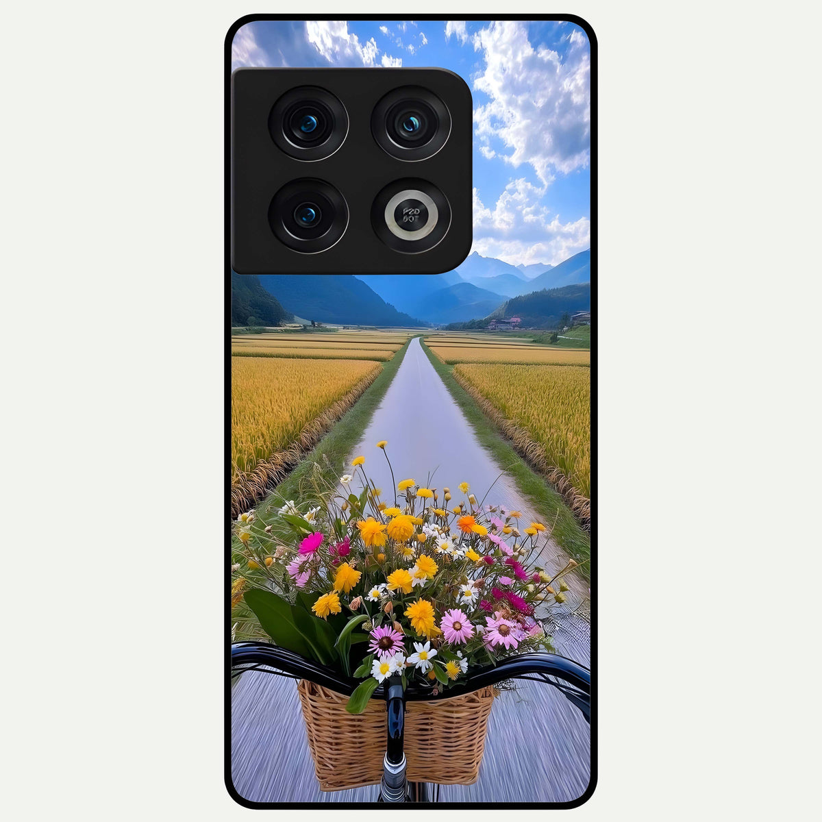  Golden Field Journey Glass Case For OnePlus 10 Pro back cover – full design glossy printed glass finish