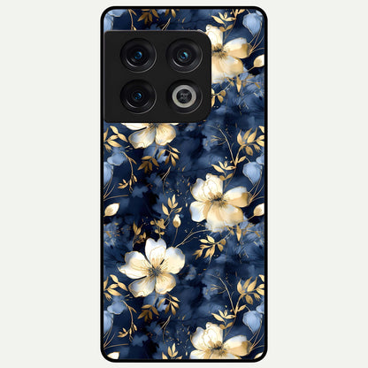  Golden Midnight Bloom Glass Case For OnePlus 10 Pro back cover – full design glossy printed glass finish