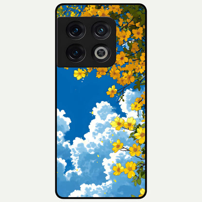  Golden Petal Sky Glass Case For OnePlus 10 Pro back cover – full design glossy printed glass finish