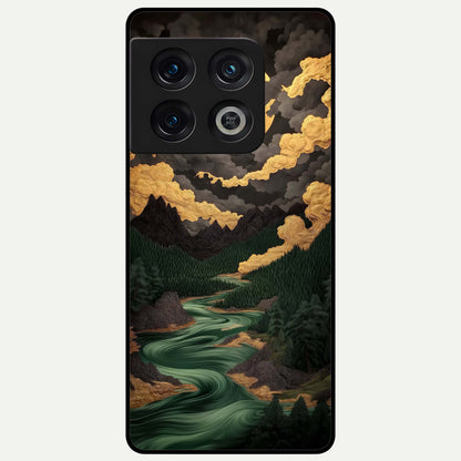  Golden River Moon Glass Case For OnePlus 10 Pro back cover – full design glossy printed glass finish