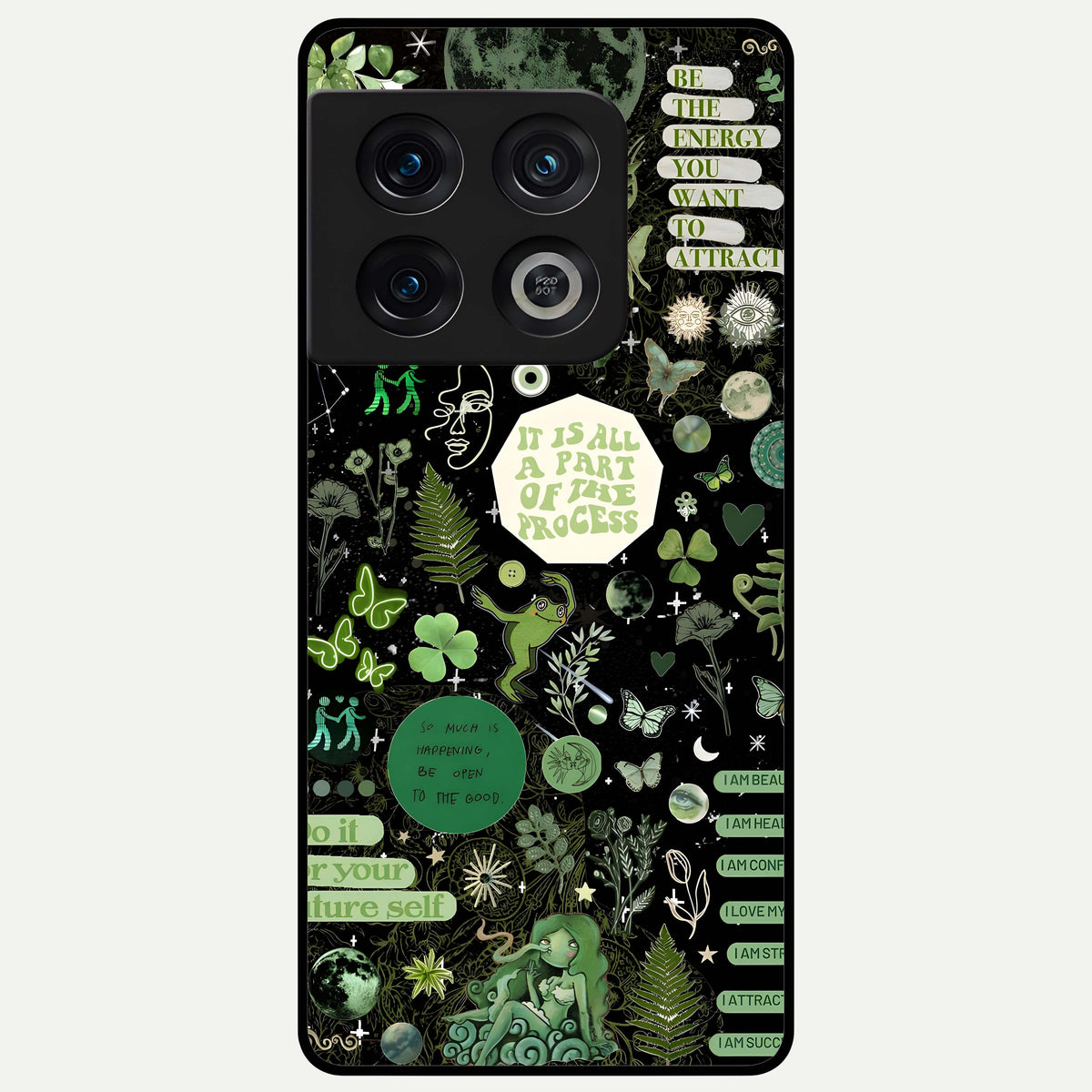  Green Mandala Pattern Glass Case For OnePlus 10 Pro back cover – full design glossy printed glass finish