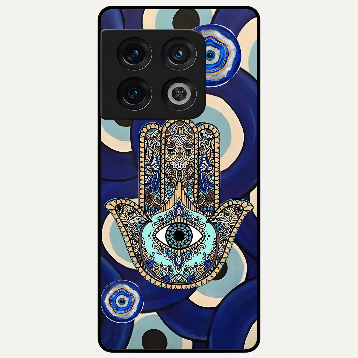  Hamsa Divine Guard Glass Case For OnePlus 10 Pro back cover – full design glossy printed glass finish