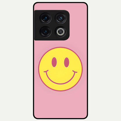  Happy Pink Mood Glass Case For OnePlus 10 Pro back cover – full design glossy printed glass finish