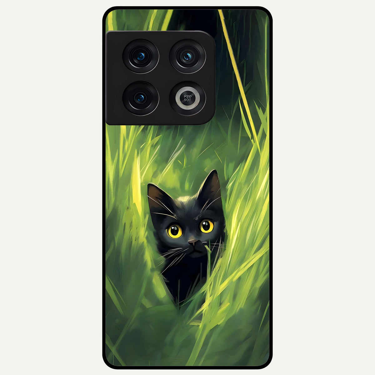  Hidden Cat Whisper Glass Case For OnePlus 10 Pro back cover – full design glossy printed glass finish