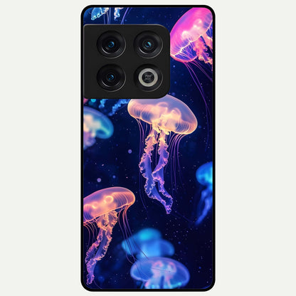  Jellyfish Pattern Glass Case For OnePlus 10 Pro back cover – full design glossy printed glass finish