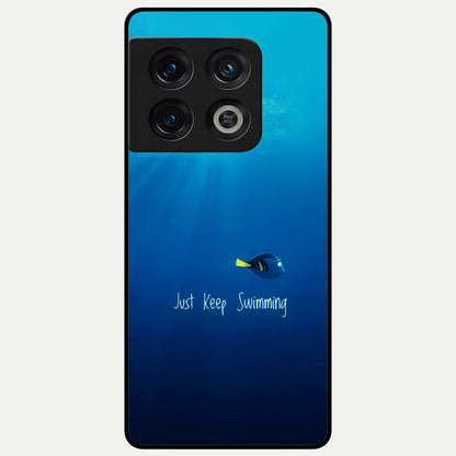  Just Keep Swimming Glass Case For OnePlus 10 Pro back cover – full design glossy printed glass finish