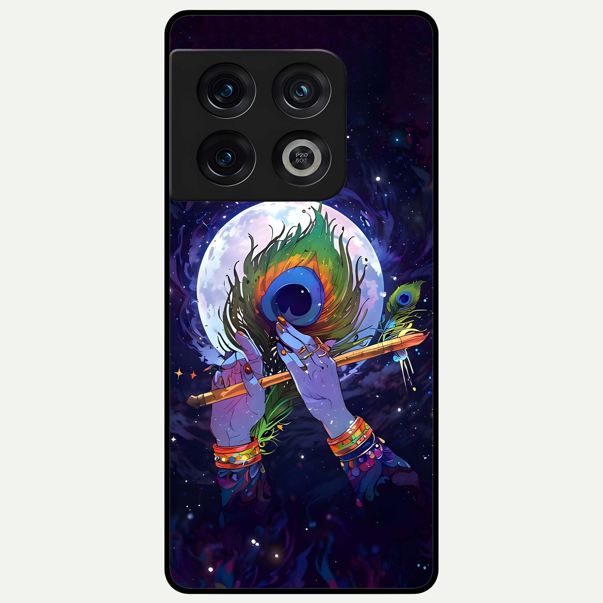  Krishna Hands Art Glass Case For OnePlus 10 Pro back cover – full design glossy printed glass finish