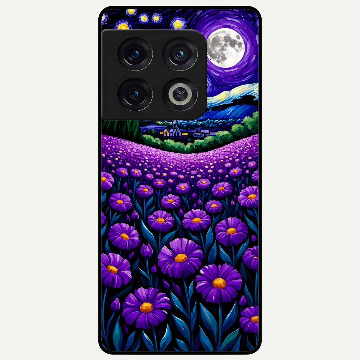  Lavender Moon Field Glass Case For OnePlus 10 Pro back cover – full design glossy printed glass finish