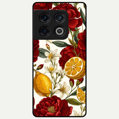 Lemon Rose Charm Glass Case For OnePlus 10 Pro back cover – full design glossy printed glass finish
