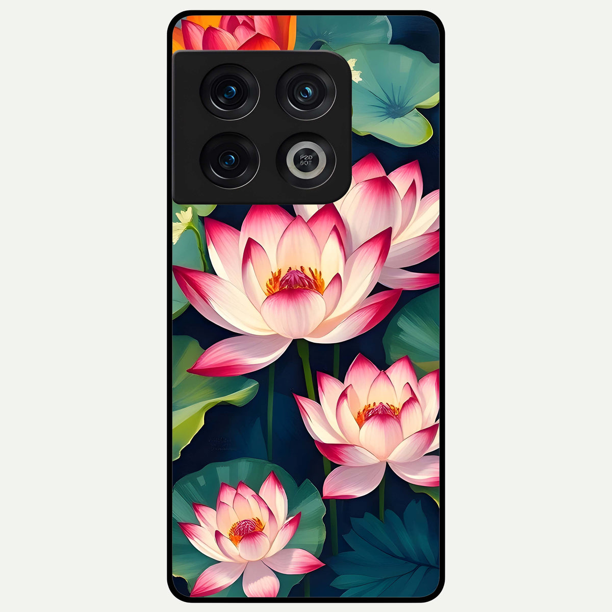  Lotus Dream Serenity Glass Case For OnePlus 10 Pro back cover – full design glossy printed glass finish