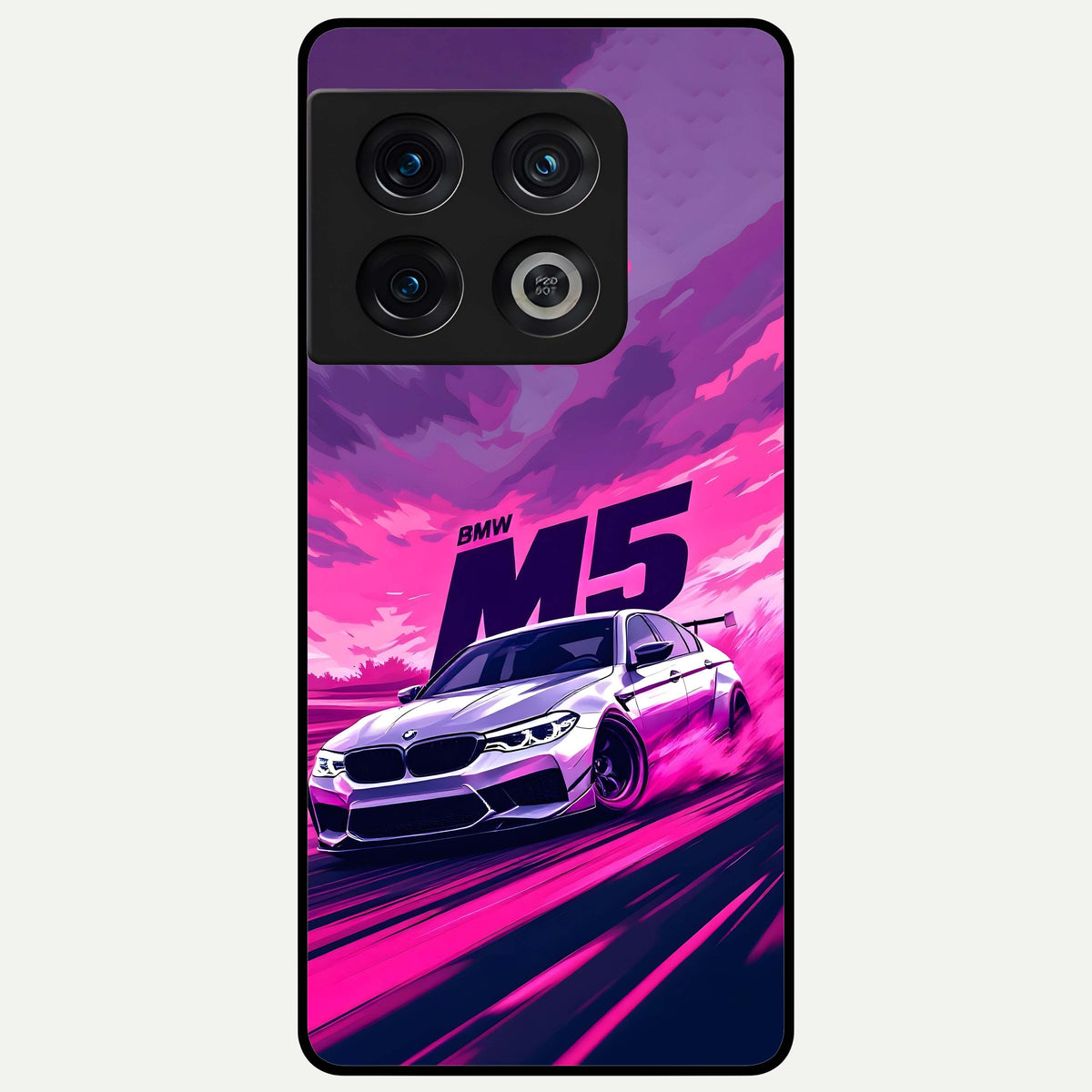  MS Neon Car Glass Case For OnePlus 10 Pro back cover – full design glossy printed glass finish
