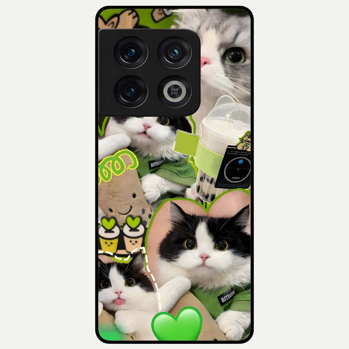  Matcha Cats Mood Glass Case For OnePlus 10 Pro back cover – full design glossy printed glass finish