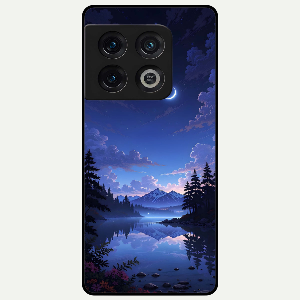  Midnight Lake Peace Glass Case For OnePlus 10 Pro back cover – full design glossy printed glass finish