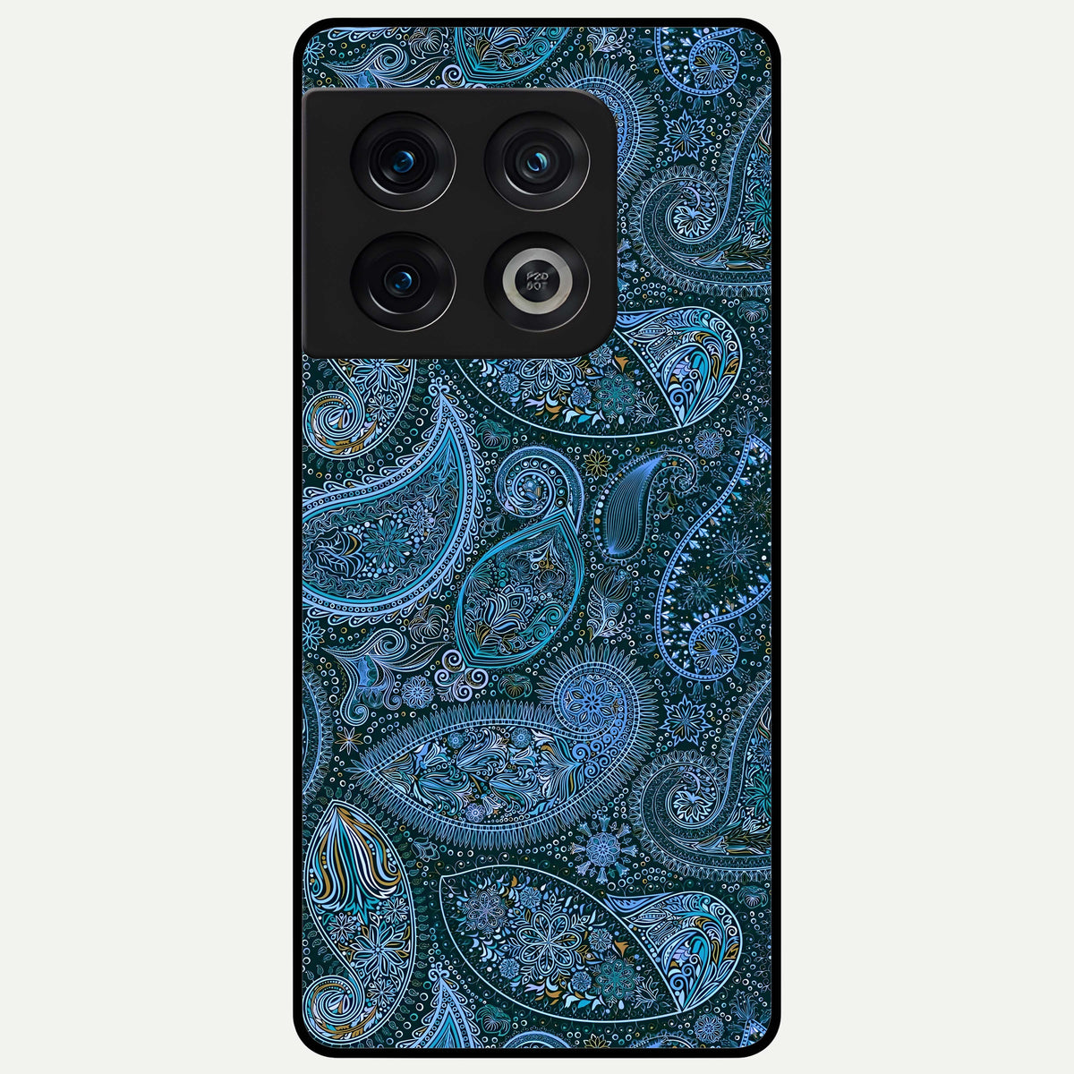  Midnight Paisley Glow Glass Case For OnePlus 10 Pro back cover – full design glossy printed glass finish