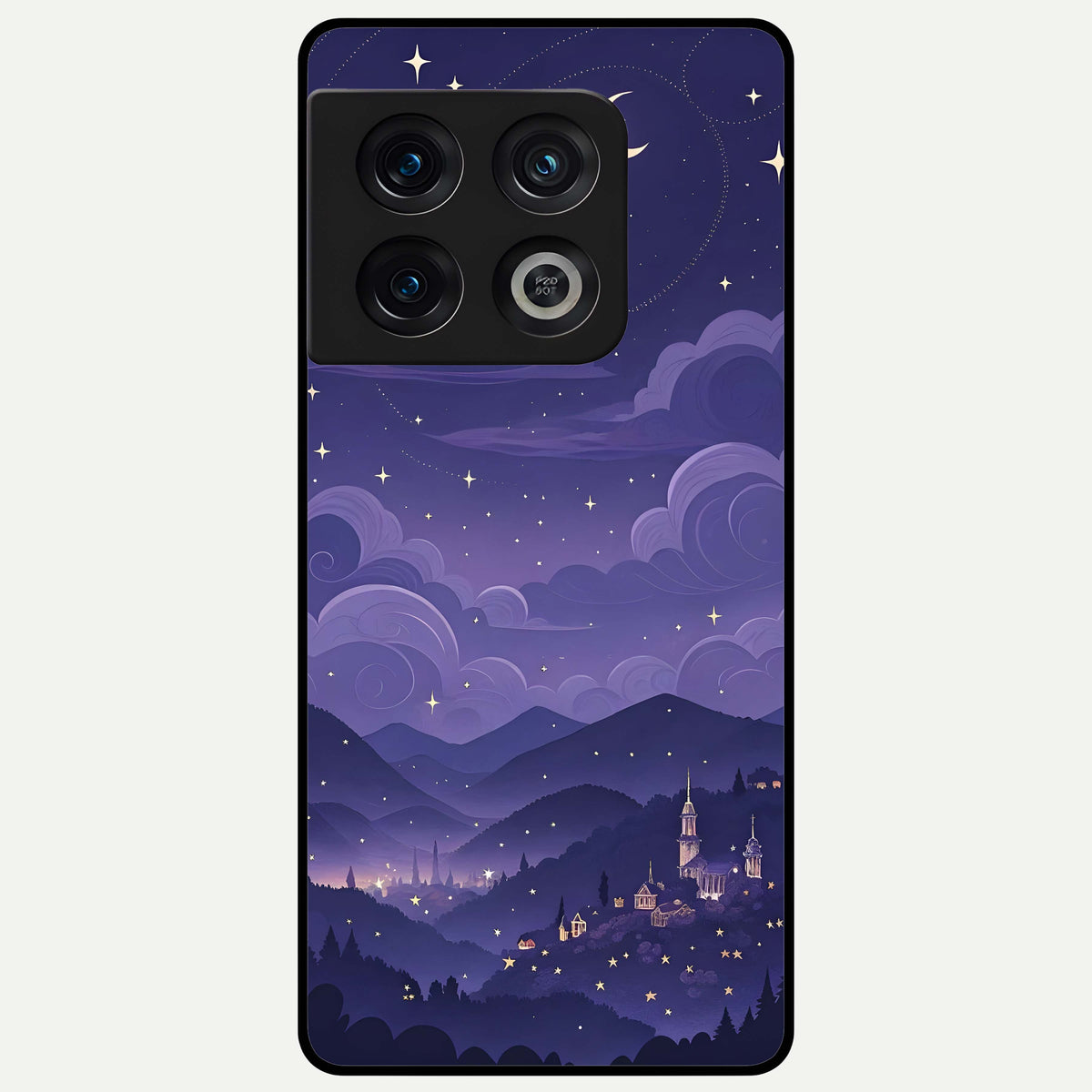  Minimal Night View Glass Case For OnePlus 10 Pro back cover – full design glossy printed glass finish