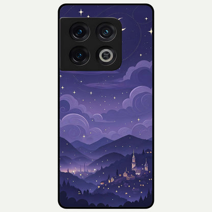  Minimal Night View Glass Case For OnePlus 10 Pro back cover – full design glossy printed glass finish