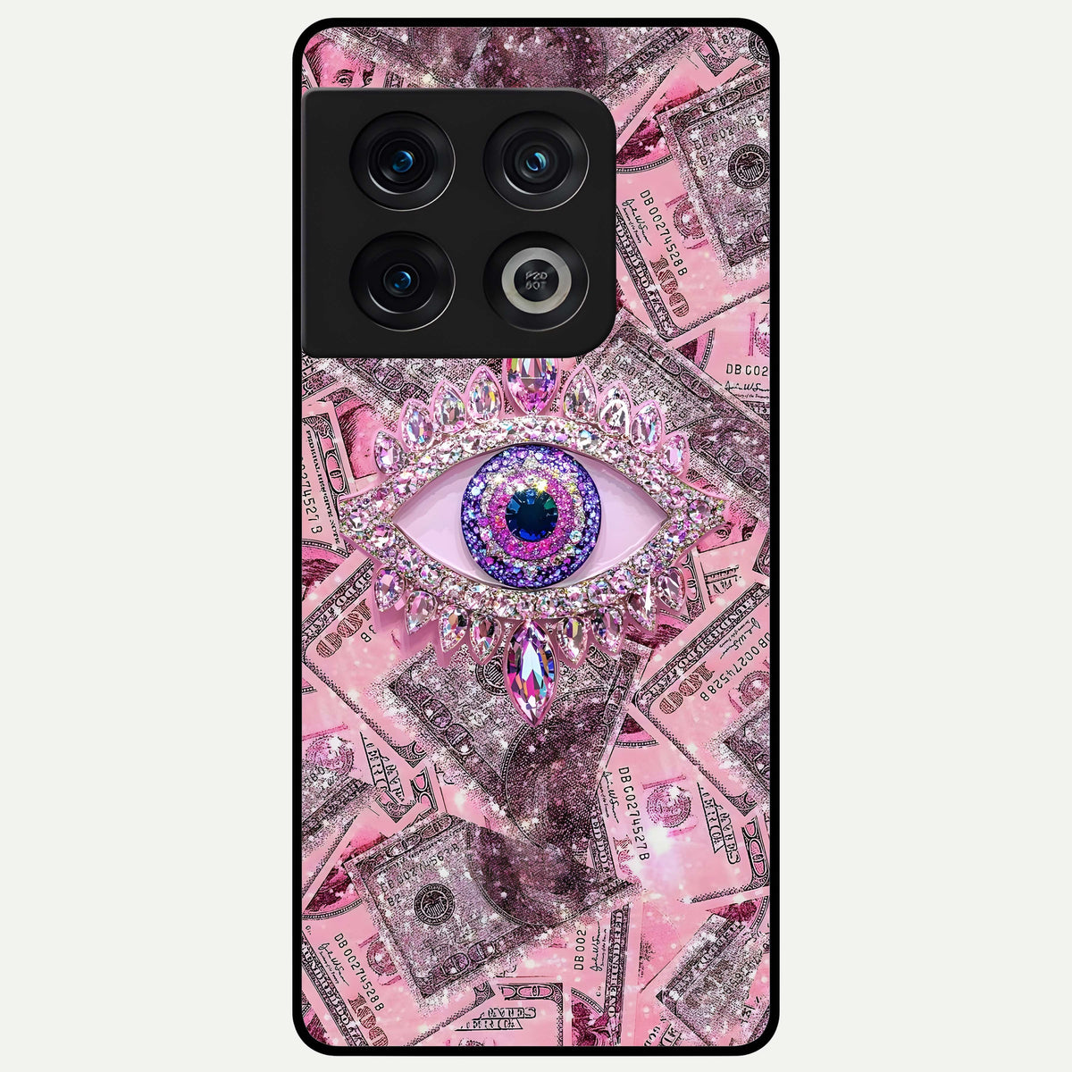  Money Eye Luxe Glass Case For OnePlus 10 Pro back cover – full design glossy printed glass finish