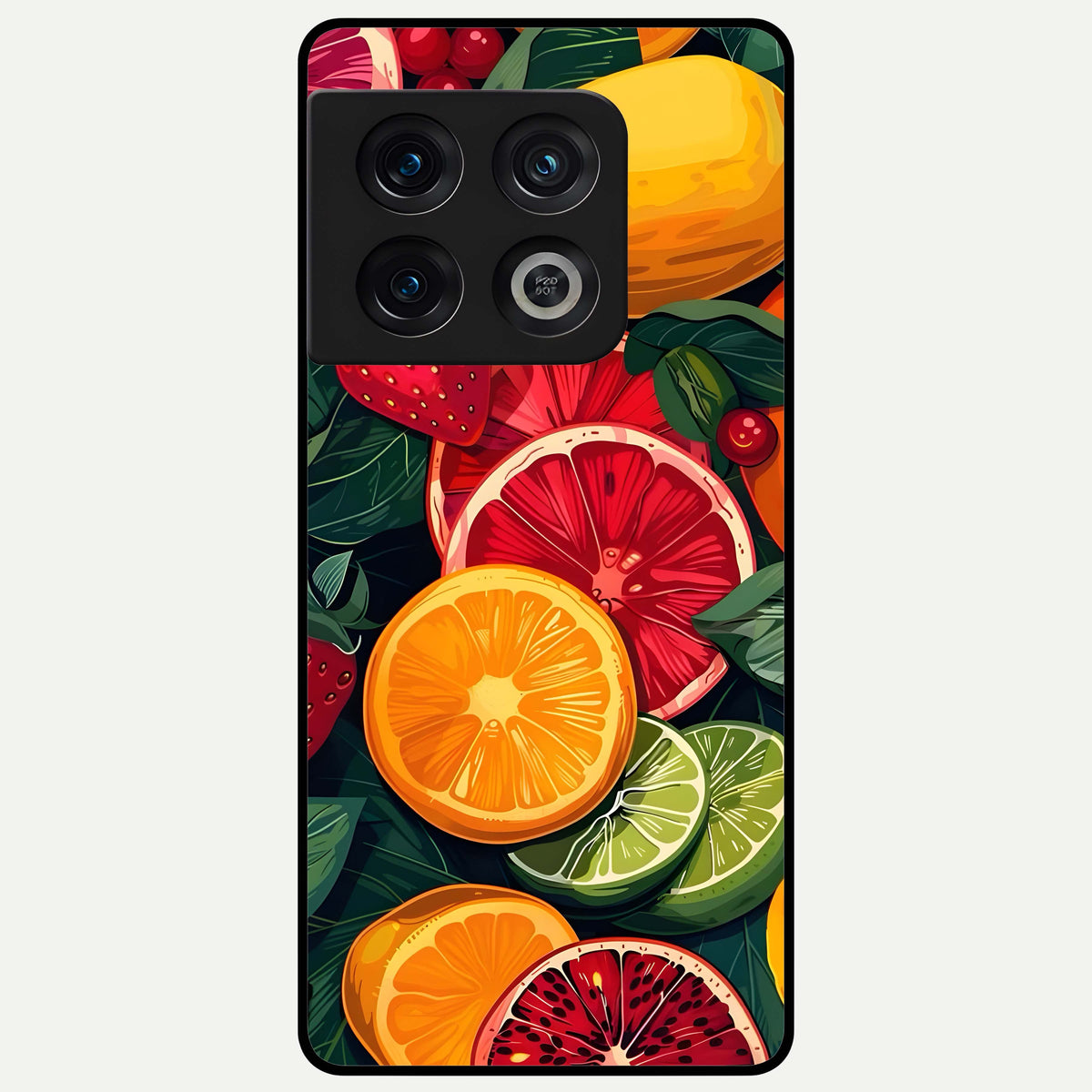  Multiple Fruits Glass Case For OnePlus 10 Pro back cover – full design glossy printed glass finish