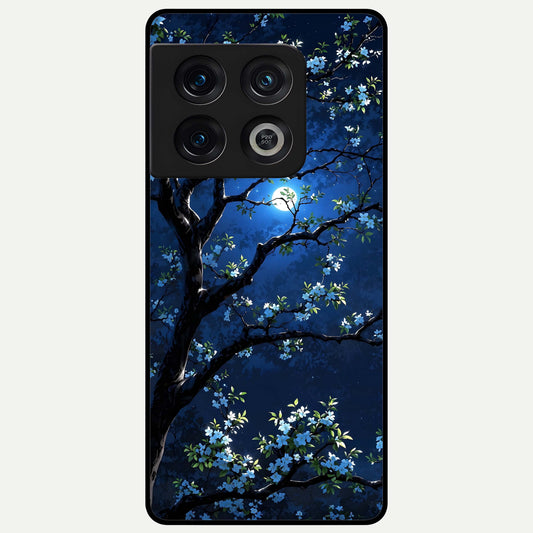  Mystic Floral Night Glass Case For OnePlus 10 Pro back cover – full design glossy printed glass finish