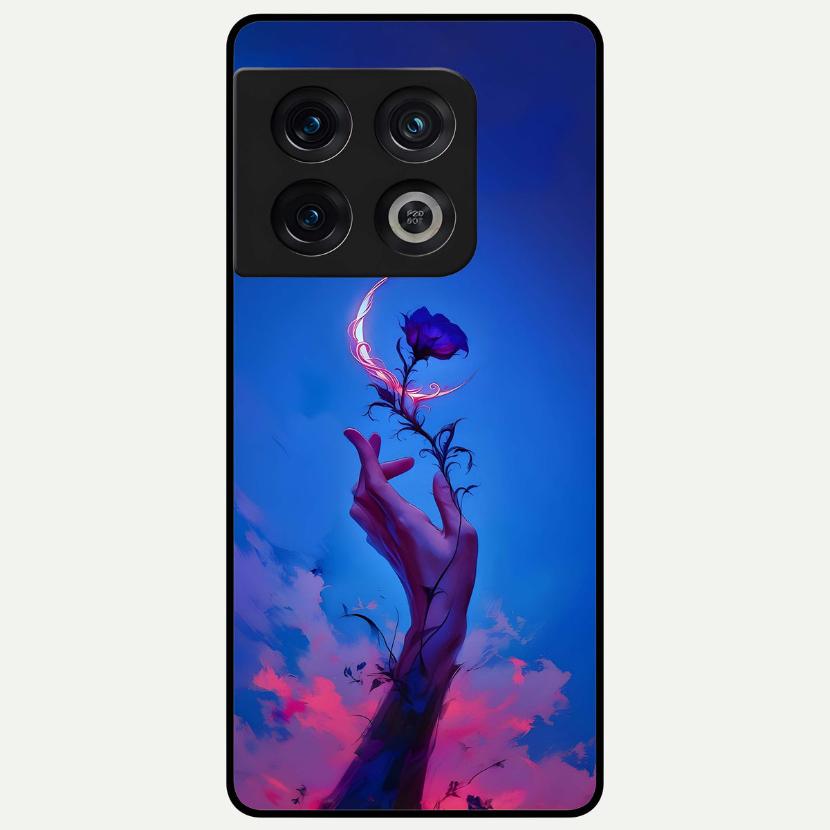  Mystic Hand Glass Case For OnePlus 10 Pro back cover – full design glossy printed glass finish