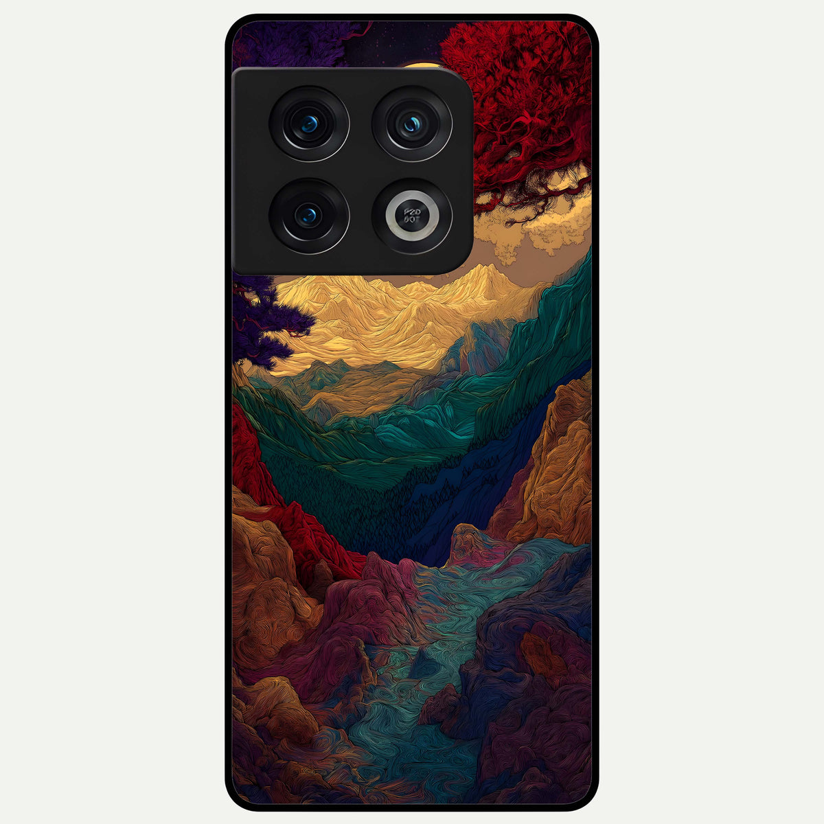  Mystic Valley Light Glass Case For OnePlus 10 Pro back cover – full design glossy printed glass finish