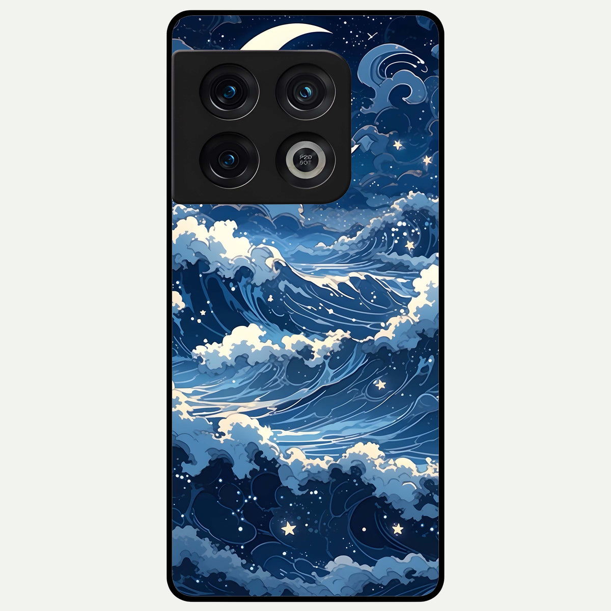  Ocean Moon Waves Glass Case For OnePlus 10 Pro back cover – full design glossy printed glass finish