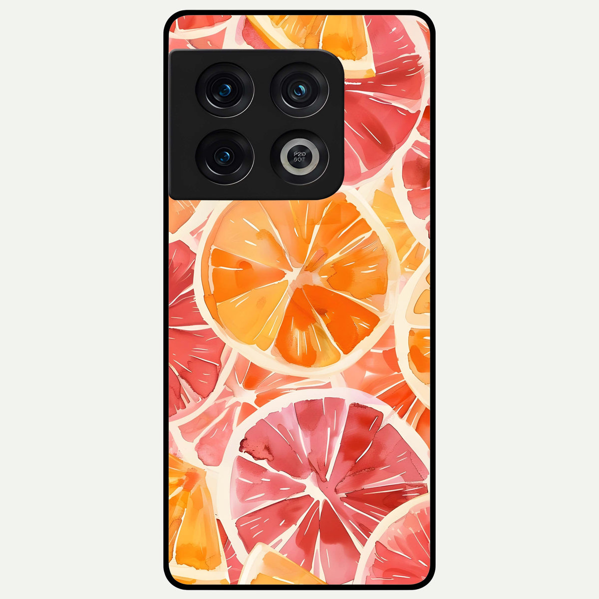  Orange Fruits Pattern Glass Case For OnePlus 10 Pro back cover – full design glossy printed glass finish