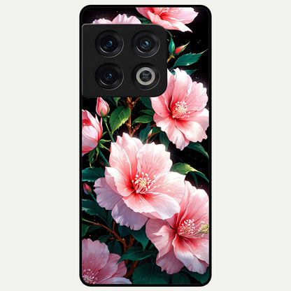  Peach Flower Glass Case For OnePlus 10 Pro back cover – full design glossy printed glass finish