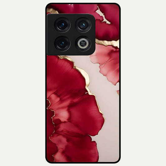  Pink And White Marble Glass Case For OnePlus 10 Pro back cover – full design glossy printed glass finish