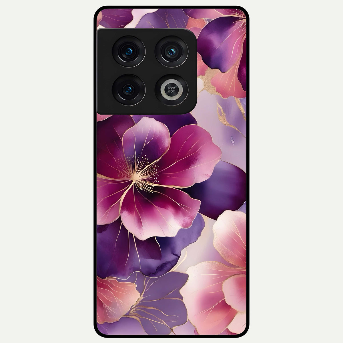  Pink Bouquet Florals Glass Case For OnePlus 10 Pro back cover – full design glossy printed glass finish