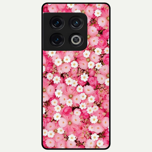  Pink Daisy Bliss Glass Case For OnePlus 10 Pro back cover – full design glossy printed glass finish