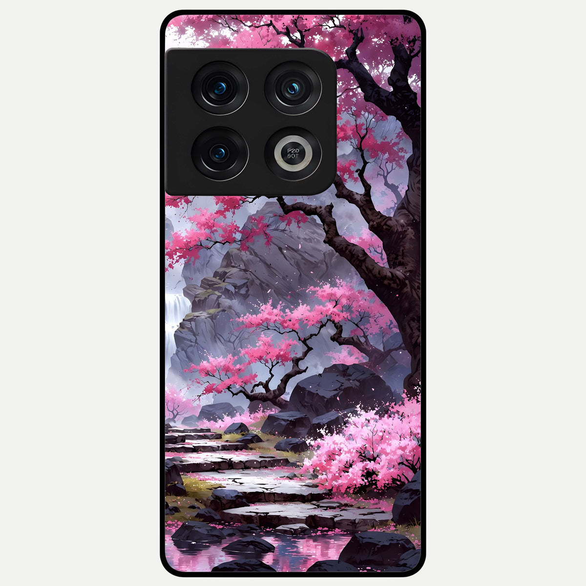  Pink Sunflower Glow Glass Case For OnePlus 10 Pro back cover – full design glossy printed glass finish