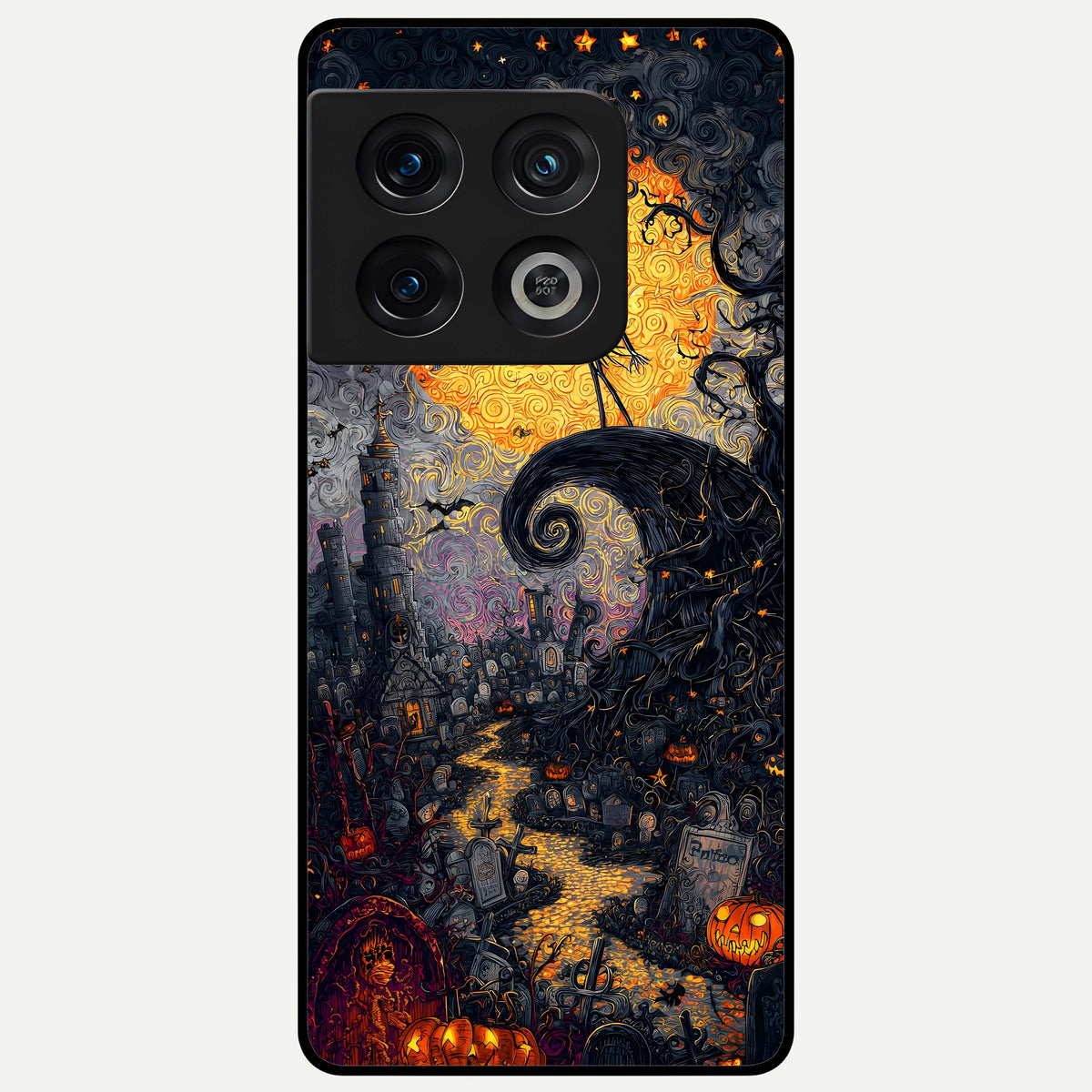  Pumpkin Moonlight Tale Glass Case For OnePlus 10 Pro back cover – full design glossy printed glass finish
