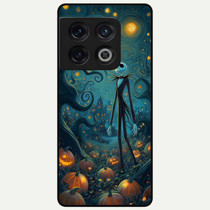  Pumpkin Moon Night Glass Case For OnePlus 10 Pro back cover – full design glossy printed glass finish