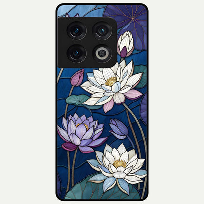  Purple Lotus Stained Glass Case For OnePlus 10 Pro back cover – full design glossy printed glass finish
