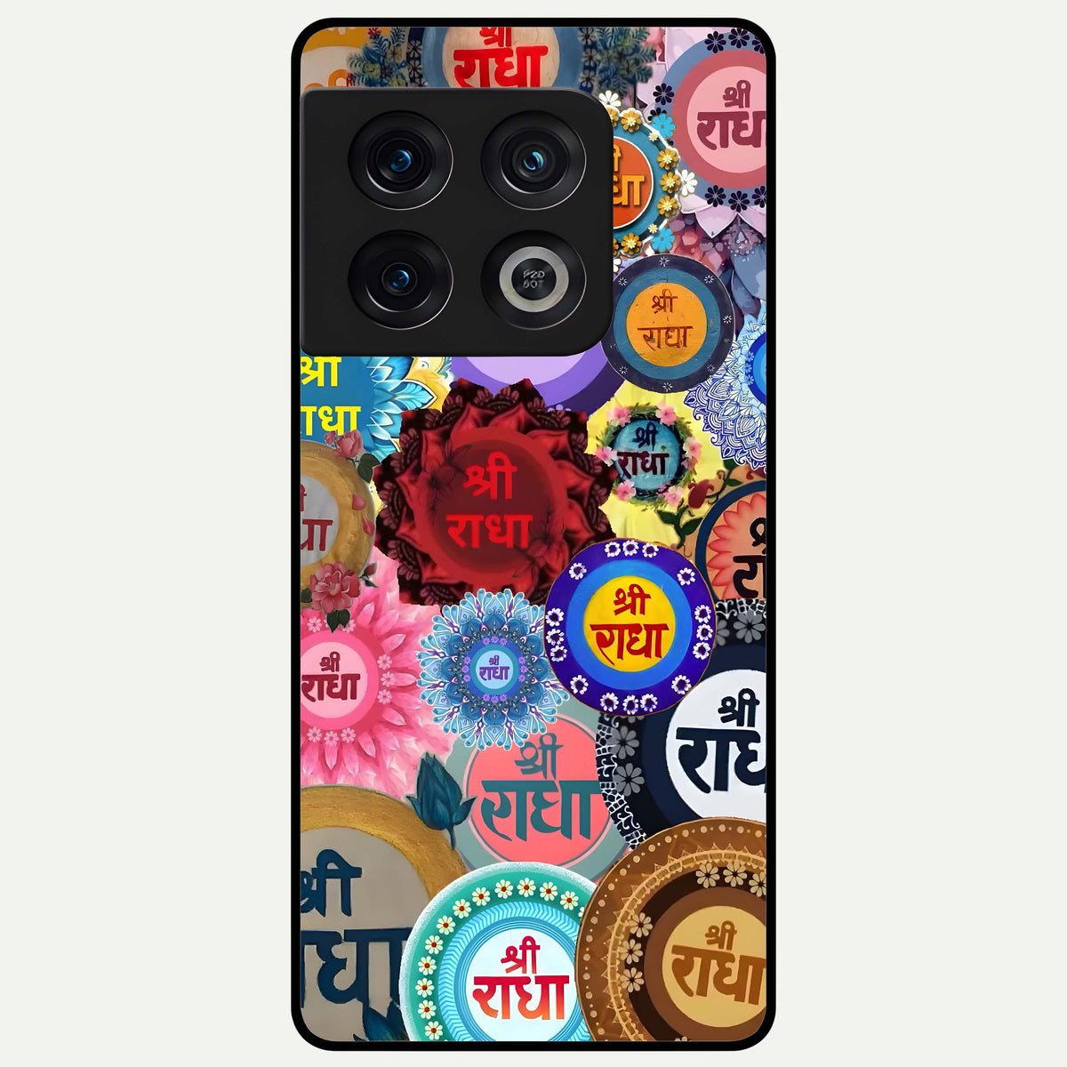  Radha Divine Bloom Glass Case For OnePlus 10 Pro back cover – full design glossy printed glass finish