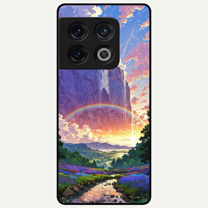 Rainbow Valley Dream Glass Case For OnePlus 10 Pro back cover – full design glossy printed glass finish