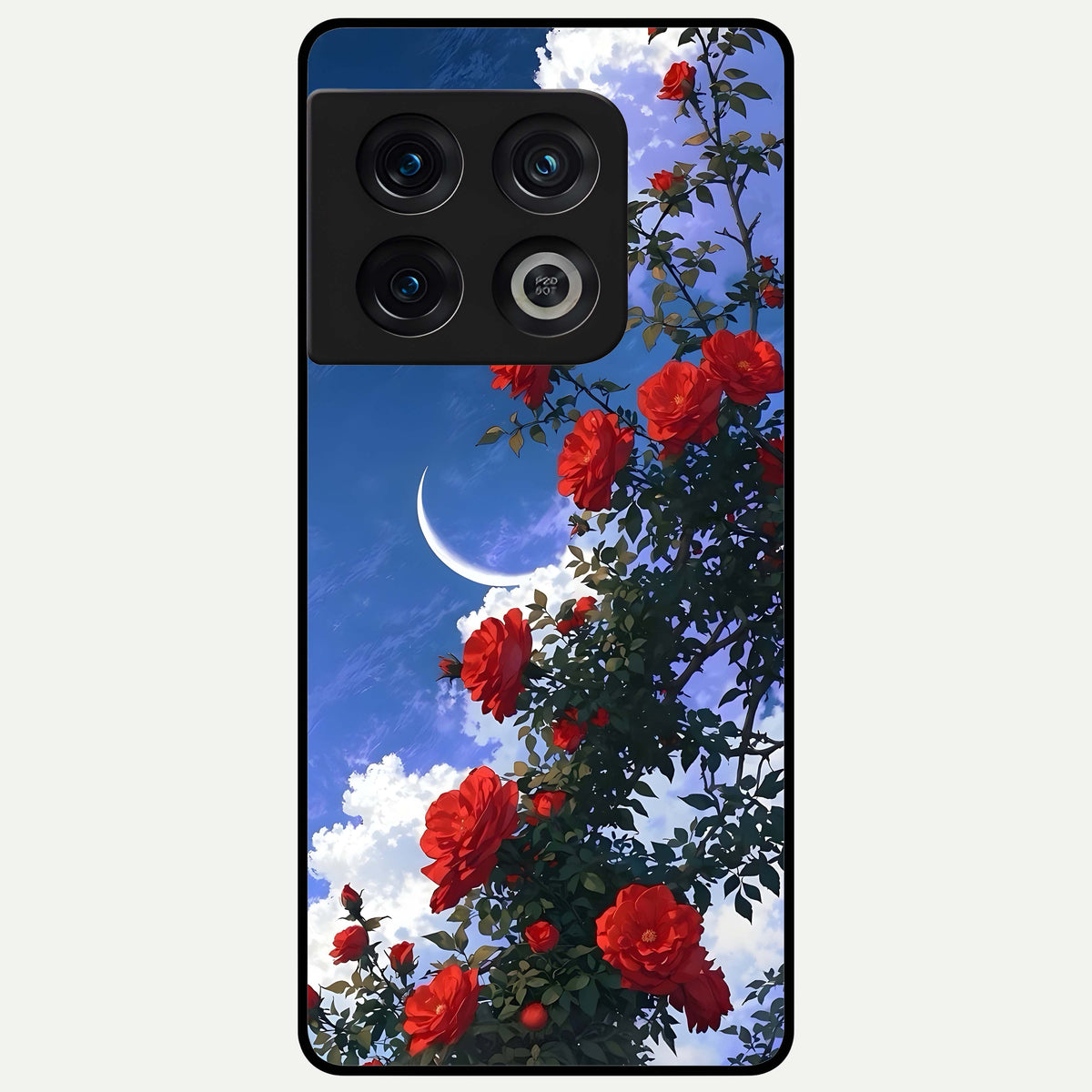  Rose Drift Flowers Glass Case For OnePlus 10 Pro back cover – full design glossy printed glass finish