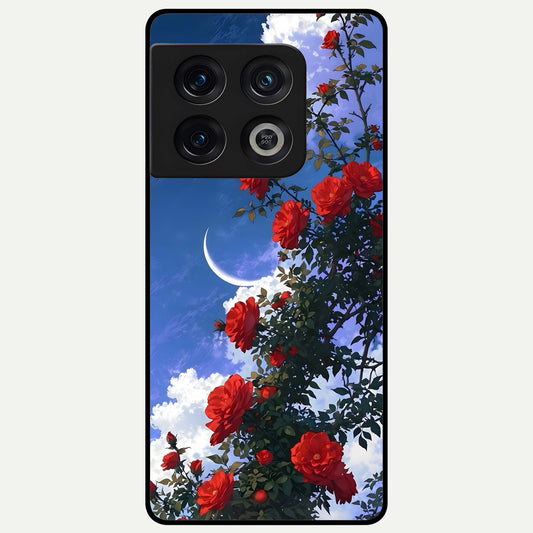 Rose Drift Flowers Glass Case For OnePlus 10 Pro back cover – full design glossy printed glass finish