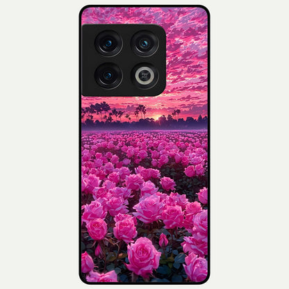  Rose Sunset Valley Glass Case For OnePlus 10 Pro back cover – full design glossy printed glass finish