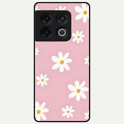  Soft Daisy Bliss Glass Case For OnePlus 10 Pro back cover – full design glossy printed glass finish