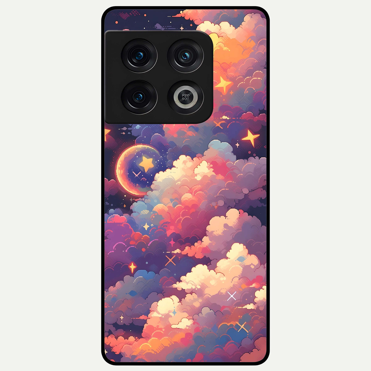  Starlit Dream Clouds Glass Case For OnePlus 10 Pro back cover – full design glossy printed glass finish