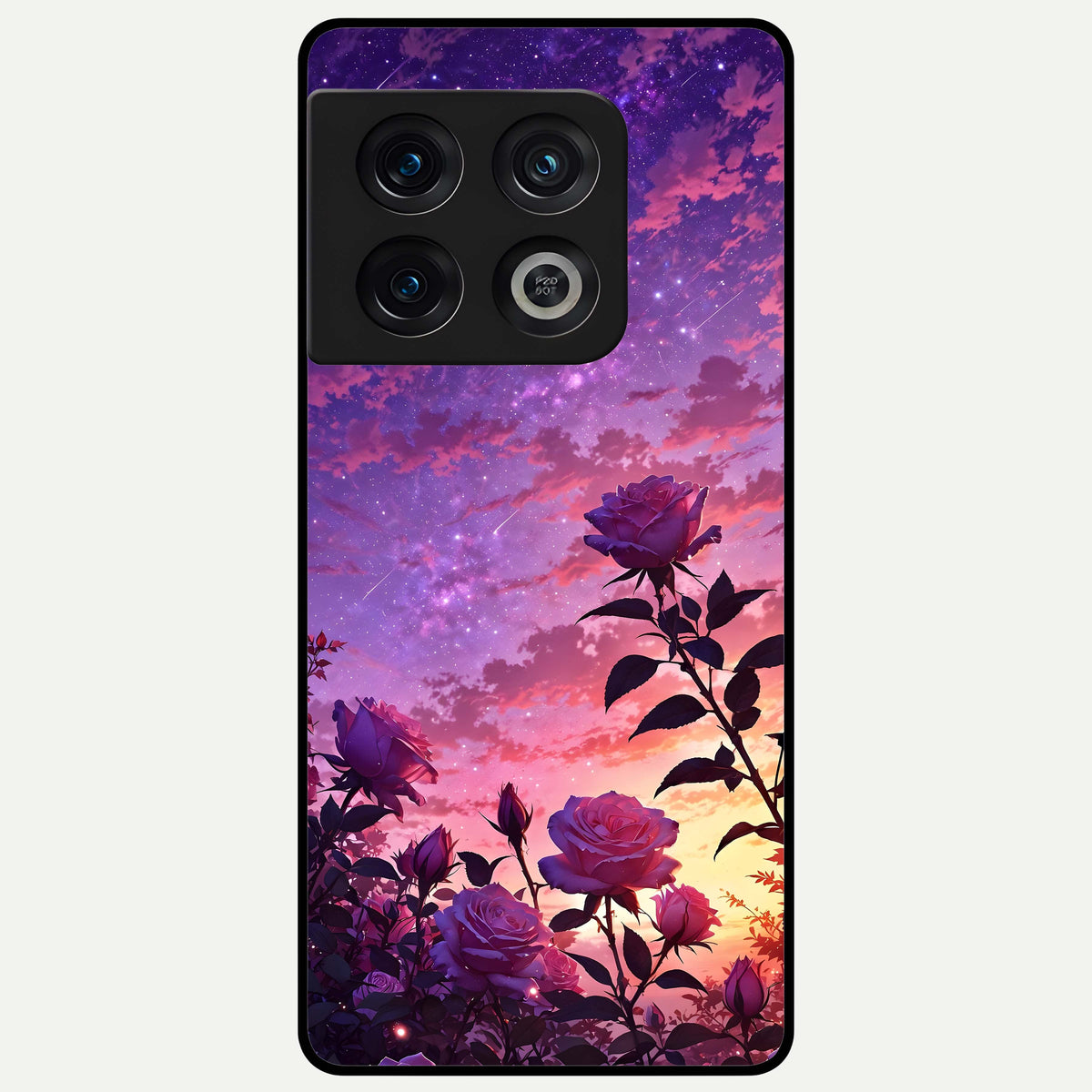  Starlit Rose Twilight Glass Case For OnePlus 10 Pro back cover – full design glossy printed glass finish