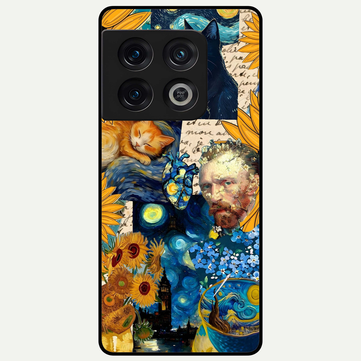  Sunflower Chic Mood Custom Name Glass Case For OnePlus 10 Pro back cover – full design glossy printed glass finish