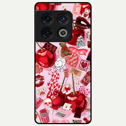  Sweet Cherry Chaos Glass Case For OnePlus 10 Pro back cover – full design glossy printed glass finish