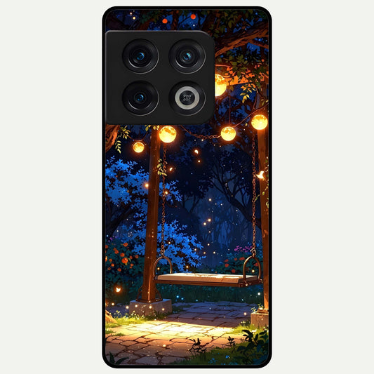  Twilight Garden Swing Glass Case For OnePlus 10 Pro back cover – full design glossy printed glass finish