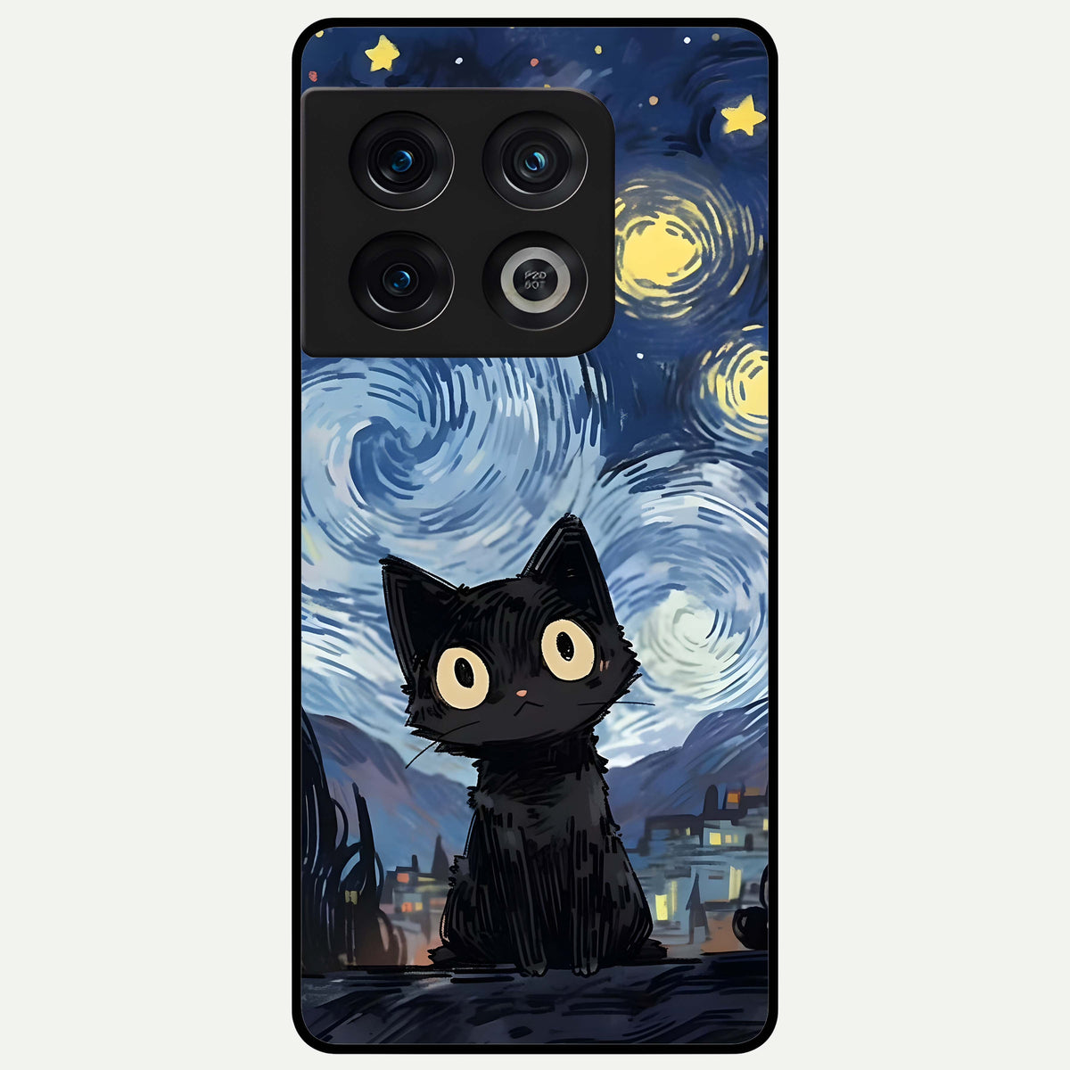  Van Gogh Cat Glass Case For OnePlus 10 Pro back cover – full design glossy printed glass finish