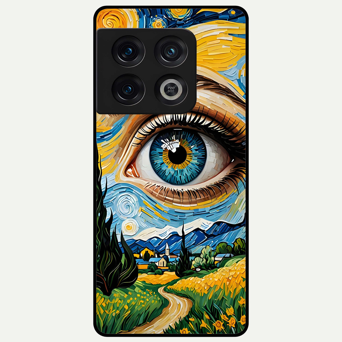  Van Gogh Eye Glass Case For OnePlus 10 Pro back cover – full design glossy printed glass finish