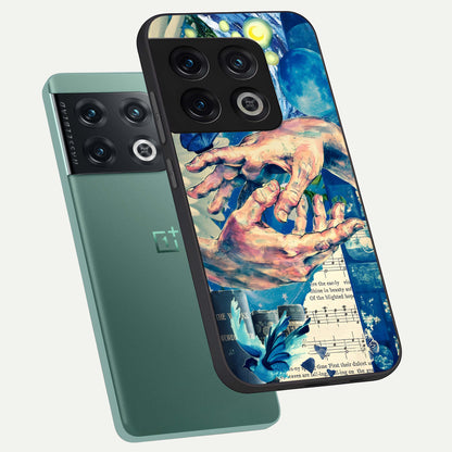  Aesthetic Divider phone case For OnePlus 10 Pro showing premium glass back cover with detailed artwork